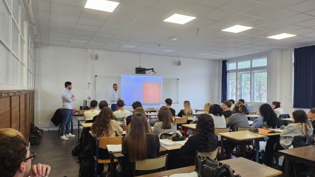 Deux professionnels du réseau immobilier ORPI L2M Immobilier rendent visites à nos BTS Professions immobilières 