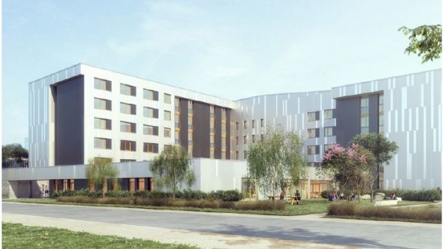 Visite du futur internat du Campus Kérichen par l’équipe du lycée Jules Lesven 