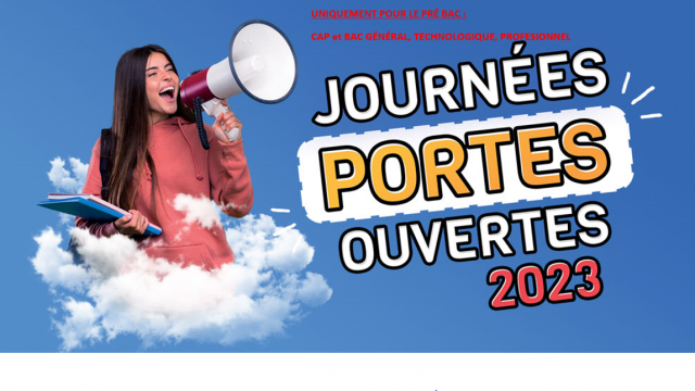 Journées portes ouvertes pré bac  : samedi 25/03/2023  09h00-16h00