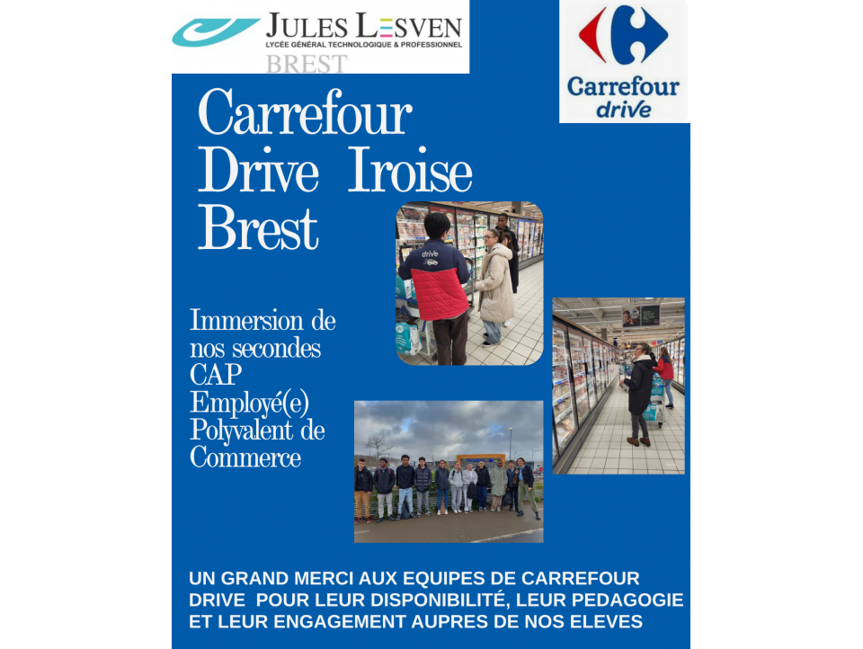 Seconde CAP EPC en iImmersion professionnelle au Carrefour Drive