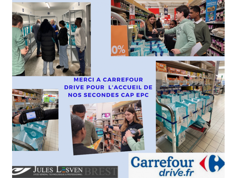 Nos secondes CAP Equipier Polyvalent de Commerce accueillis au Carrefour Drive de Brest