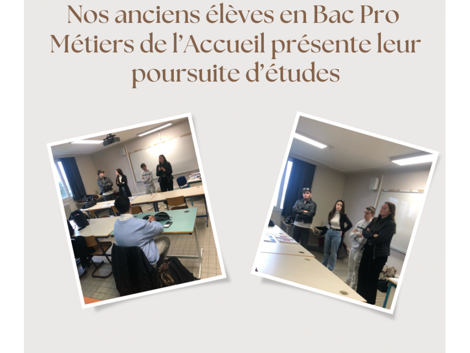 Partage d'expériences entre anciens et actuels élèves des Métiers de l'Accueil
